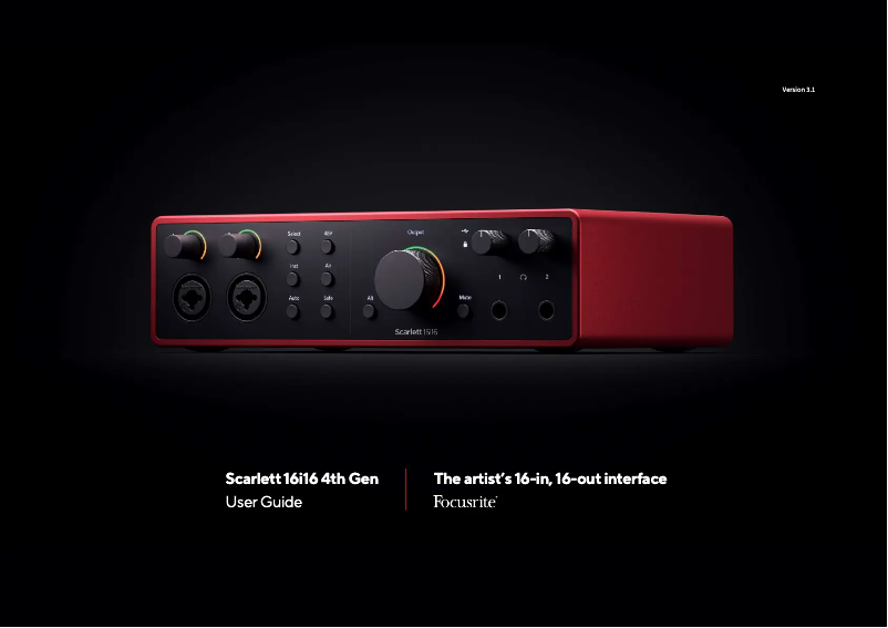 Página 1 del manual Manual de usuario Focusrite Scarlett 16i16 4th Gen