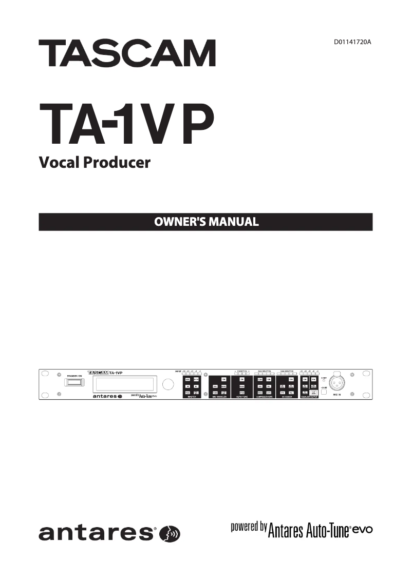 Page n°1 - Manuel utilisateur Tascam TA-1VP