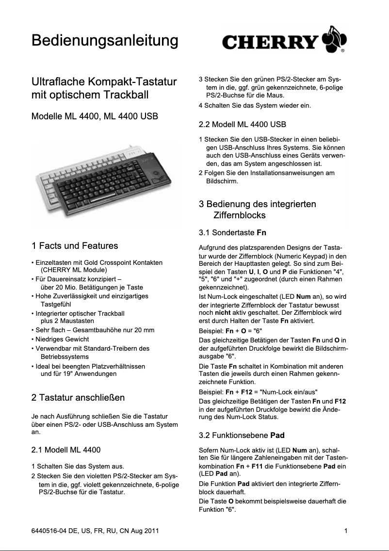 Image de la première page du manuel de l'appareil G84-4420