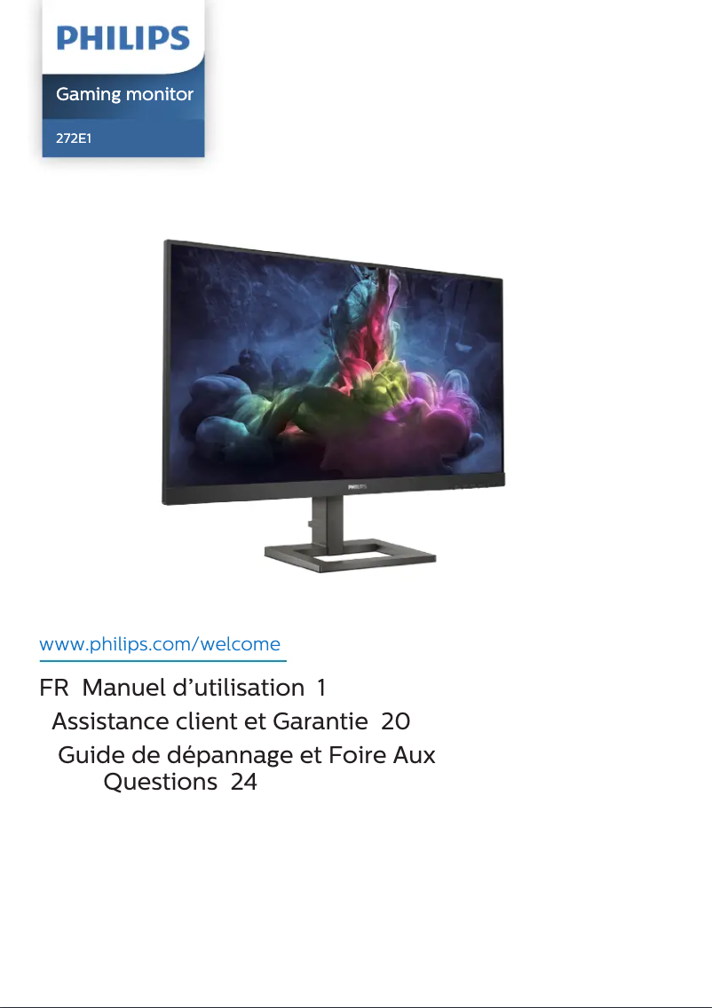 Page 1 de la notice Manuel utilisateur Philips E Line 272E1GAEZ