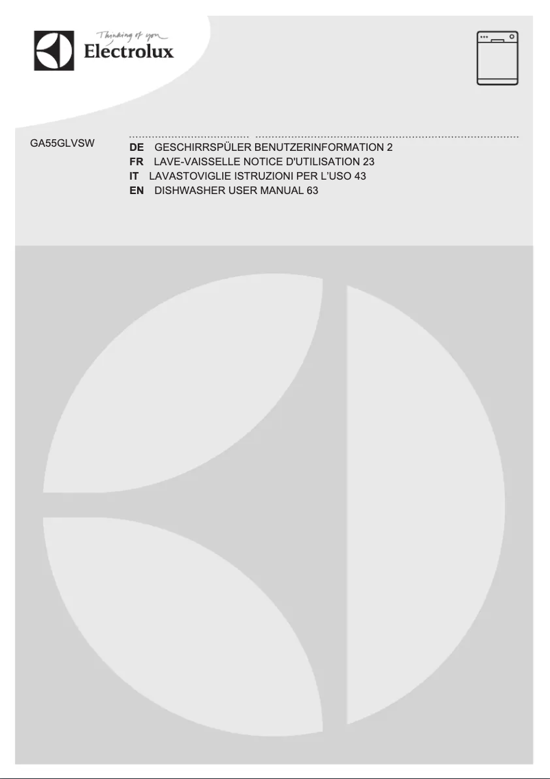 Page n°1 - Manuel utilisateur Electrolux GA55GLVSW