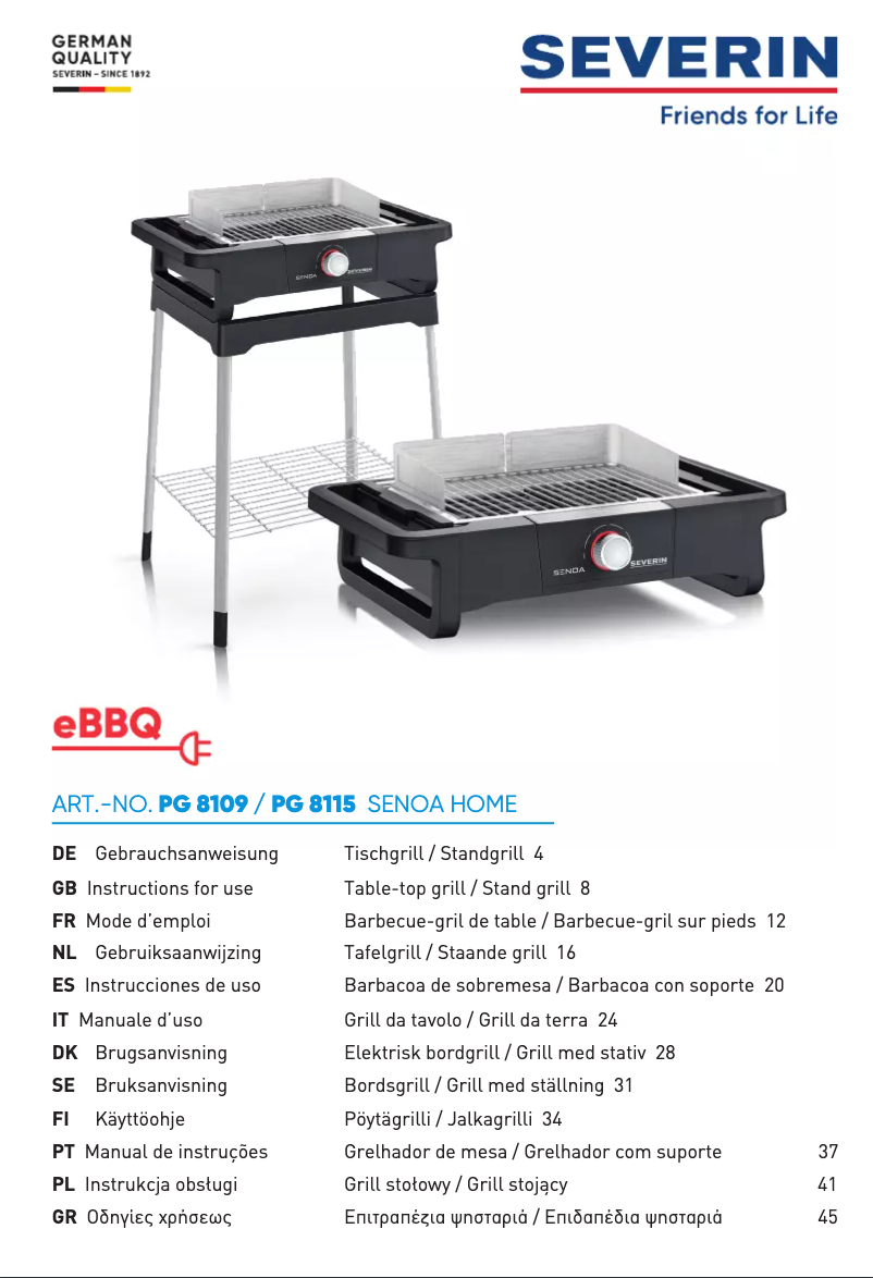 Imagen de la primera página del manual del dispositivo PG 8115