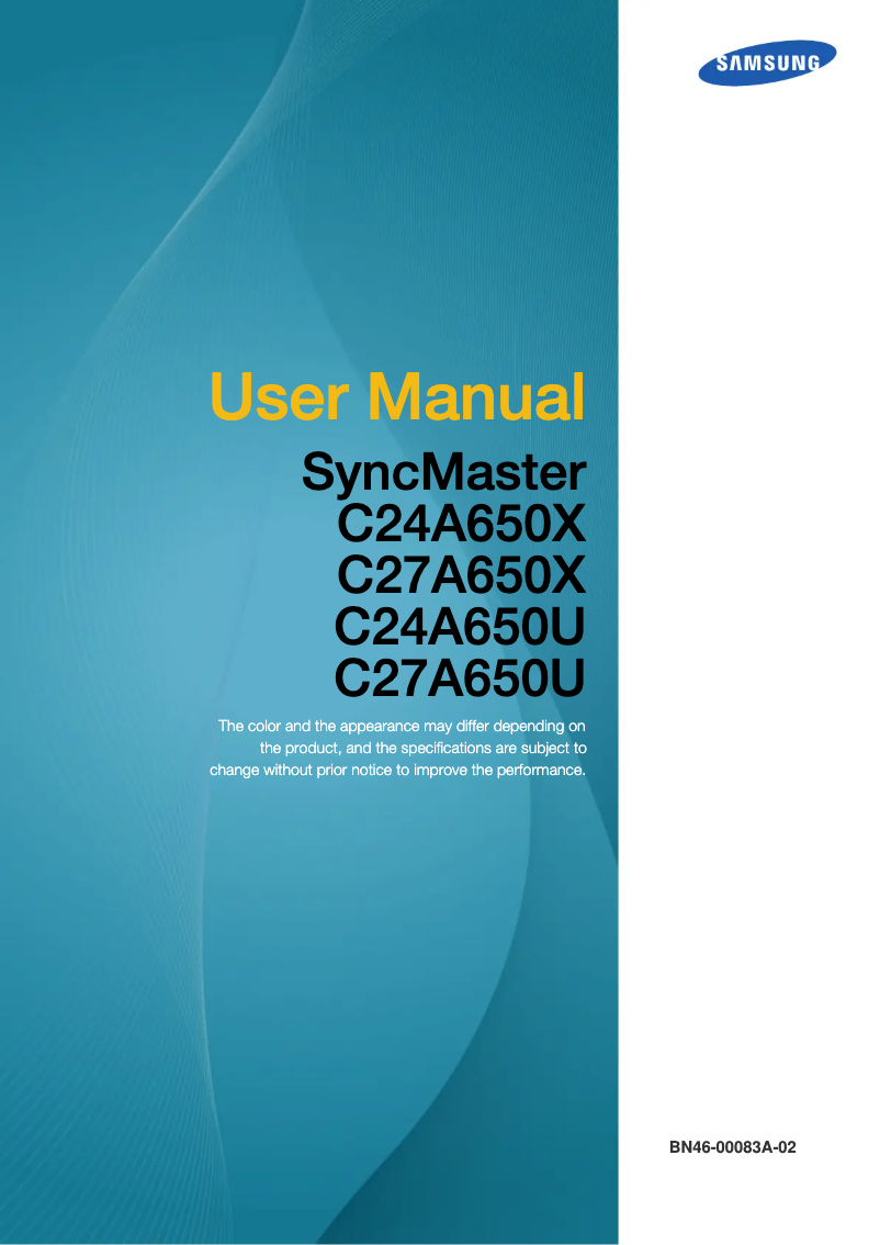 Page n°1 - Manuel utilisateur Samsung SyncMaster C27A650X