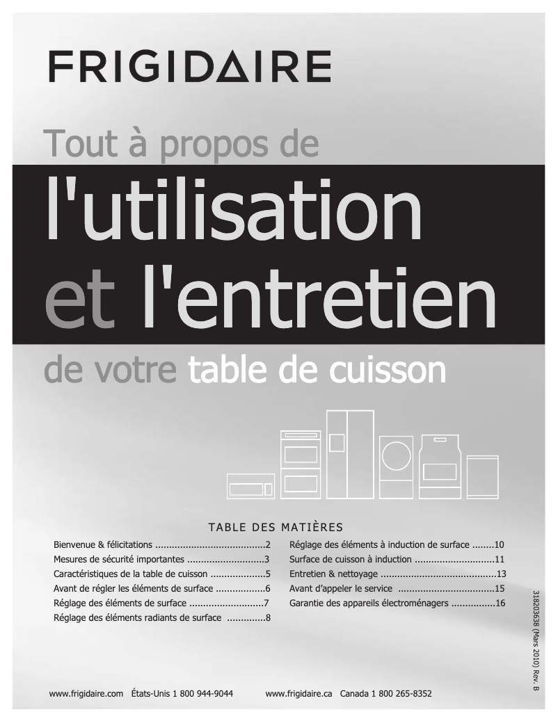 Page n°1 - Manuel utilisateur Frigidaire FPCC3085KS