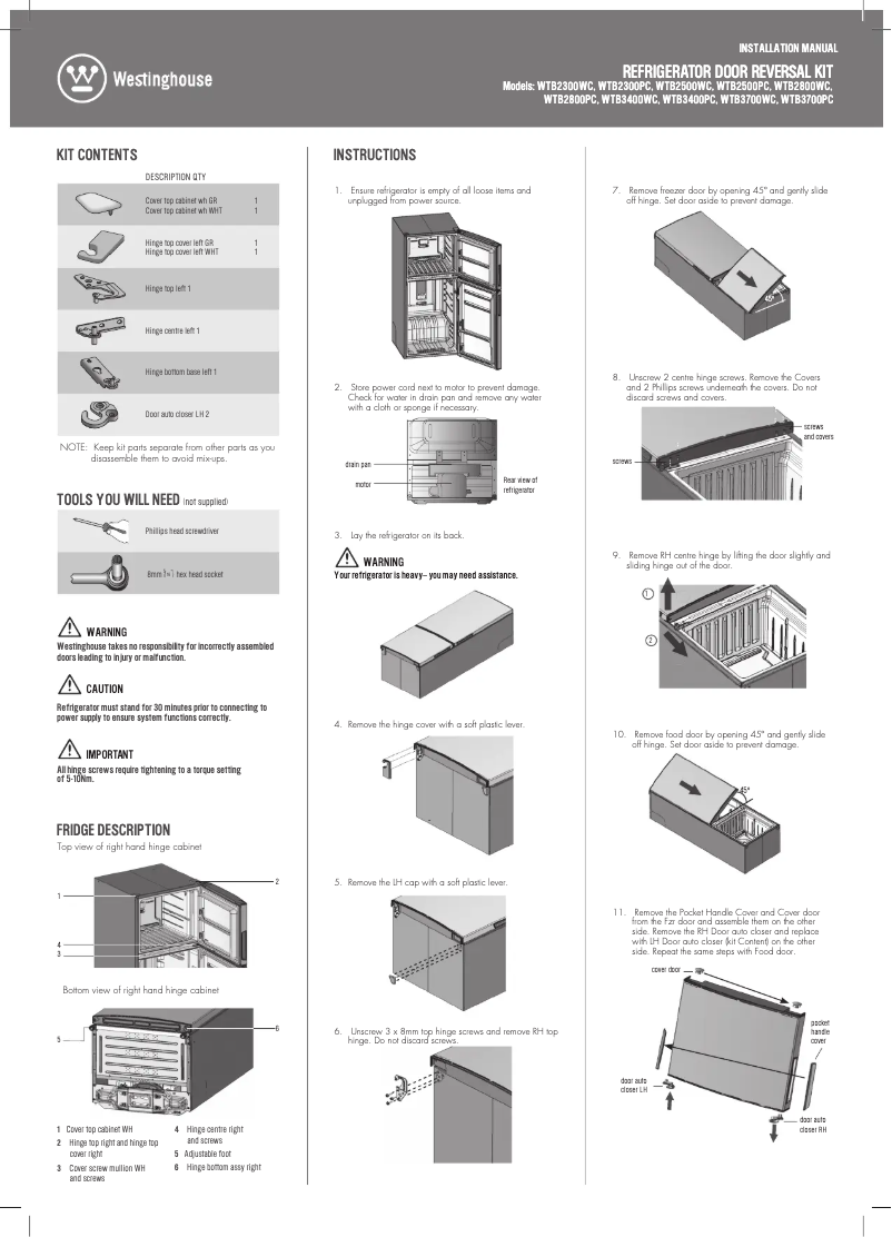 Image de la première page du manuel de l'appareil WTB2300PC
