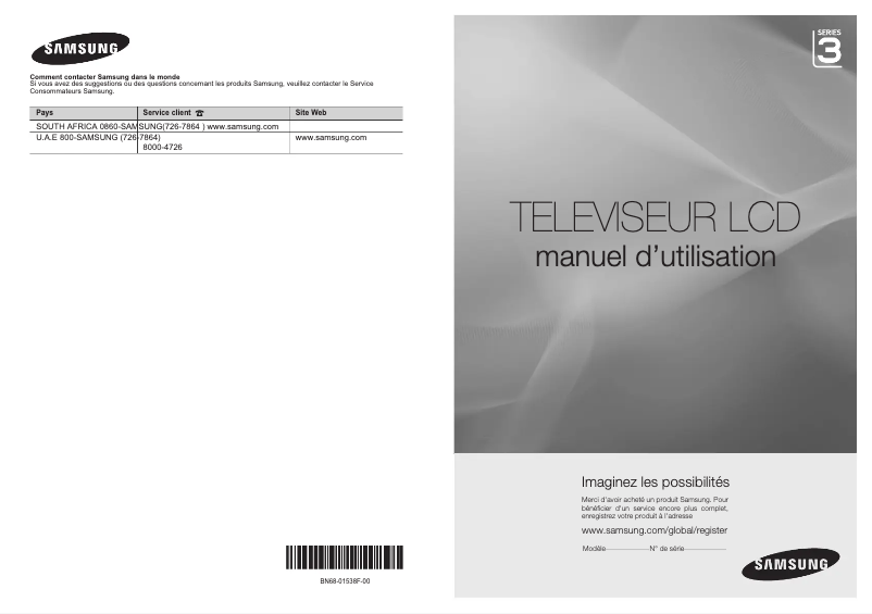 Image de la première page du manuel de l'appareil LA40A330J1