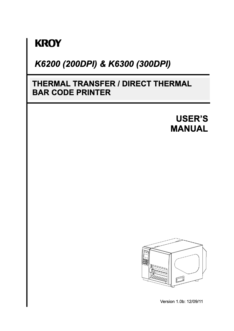 Image de la première page du manuel de l'appareil K6300