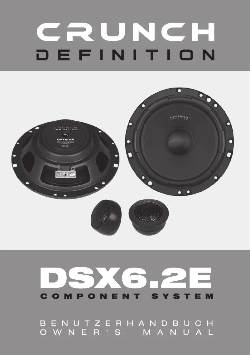 Page n°1 - Manuel utilisateur Crunch DSX6.2E
