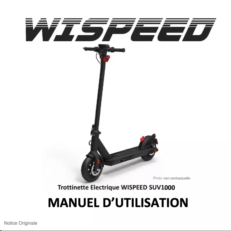 Page 1 de la notice Manuel utilisateur Wispeed SUV1000