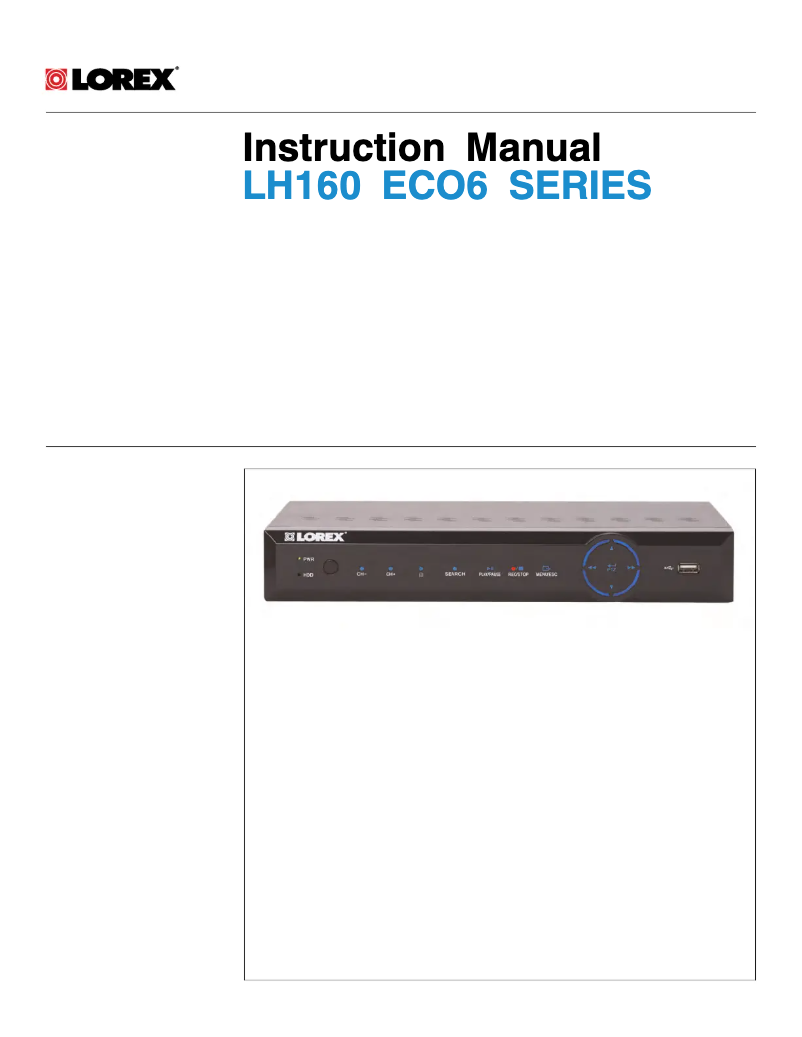 Page 1 de la notice Manuel utilisateur Lorex LH16162T