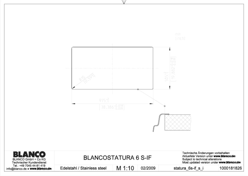 Page n°1 - Manuel utilisateur BLANCO STATURA 6 S-IF