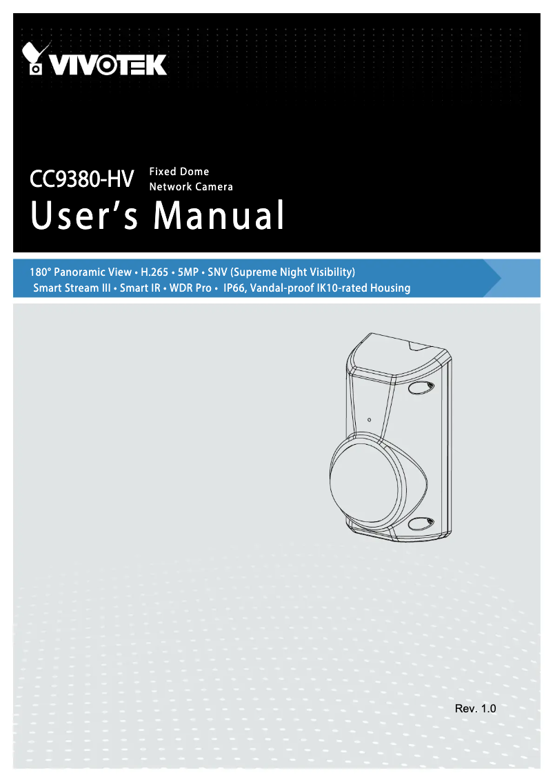 Page 1 de la notice Manuel utilisateur Vivotek CC9380-HV