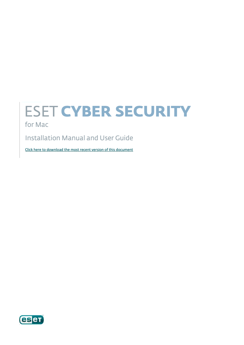 Página 1 del manual Manual de usuario ESET Cyber Security