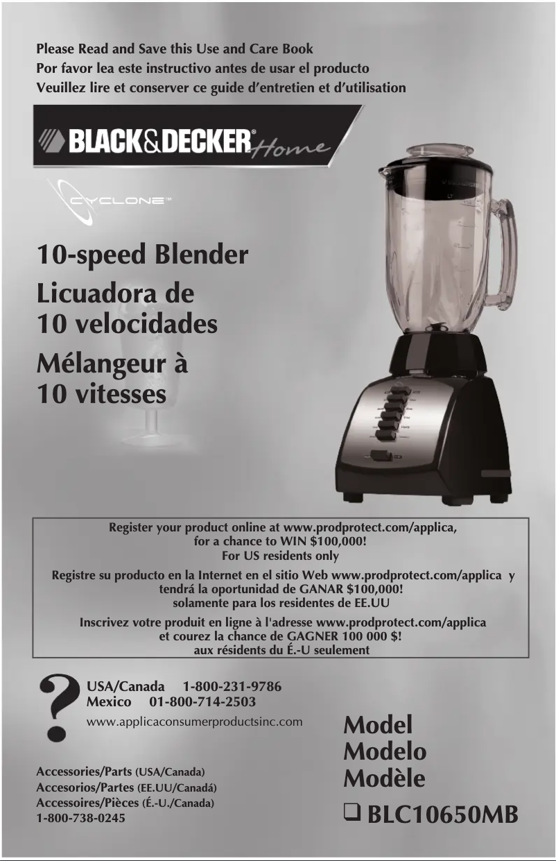 Page 1 de la notice Manuel utilisateur Black & Decker BLC10650MB