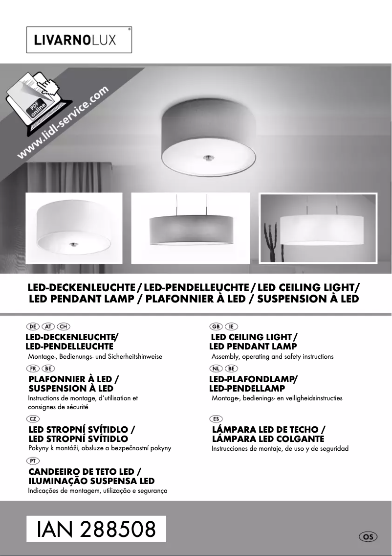 Page 1 de la notice Manuel utilisateur Livarno Lux IAN 288508