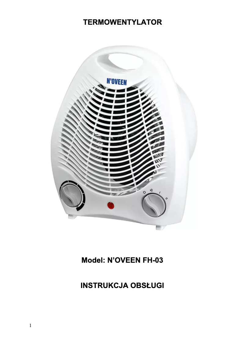 Page 1 de la notice Manuel utilisateur N'oveen FH-03