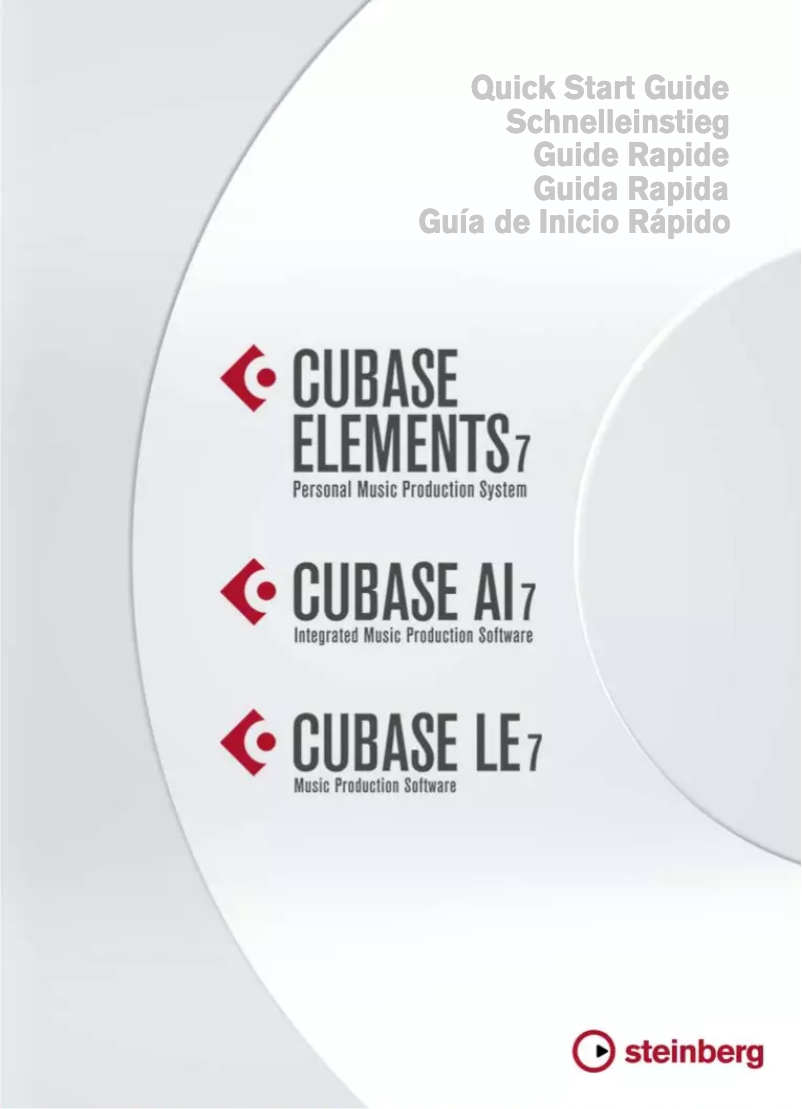 Page 1 de la notice Manuel utilisateur Steinberg Cubase Elements 7