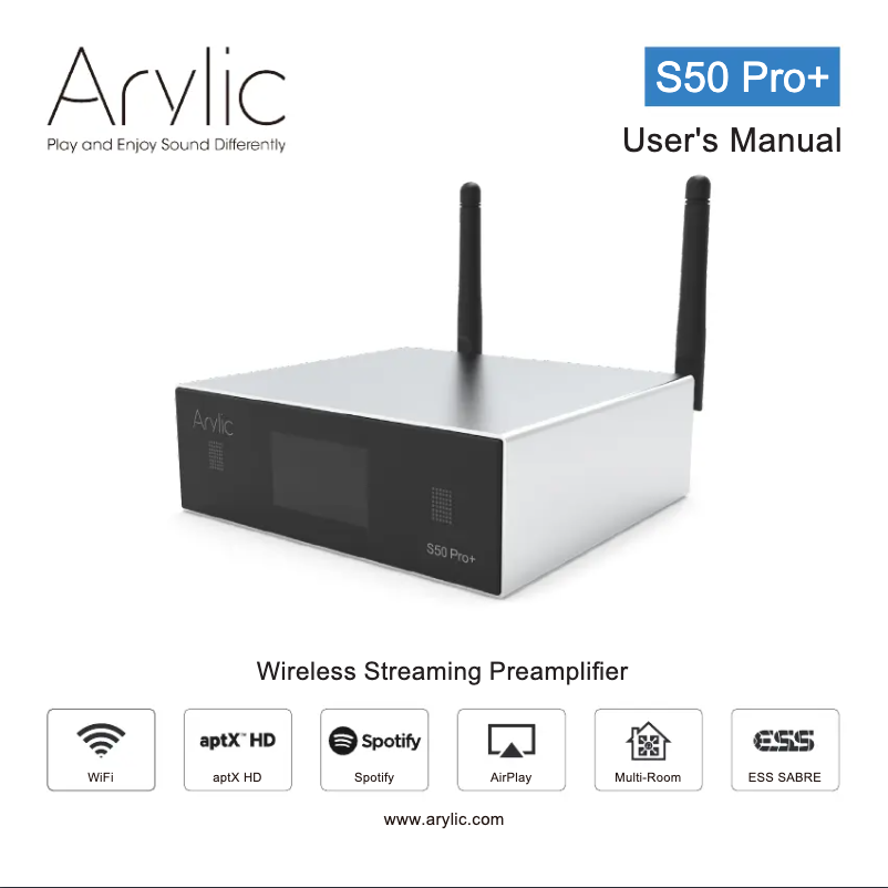 Página 1 del manual Manual de usuario Arylic S50 Pro+