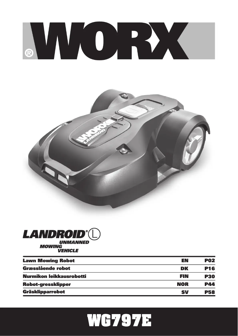 Image de la première page du manuel de l'appareil Landroid WG797E