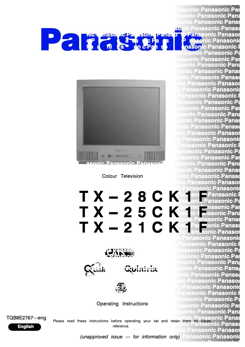 Image de la première page du manuel de l'appareil TX-28CK1F