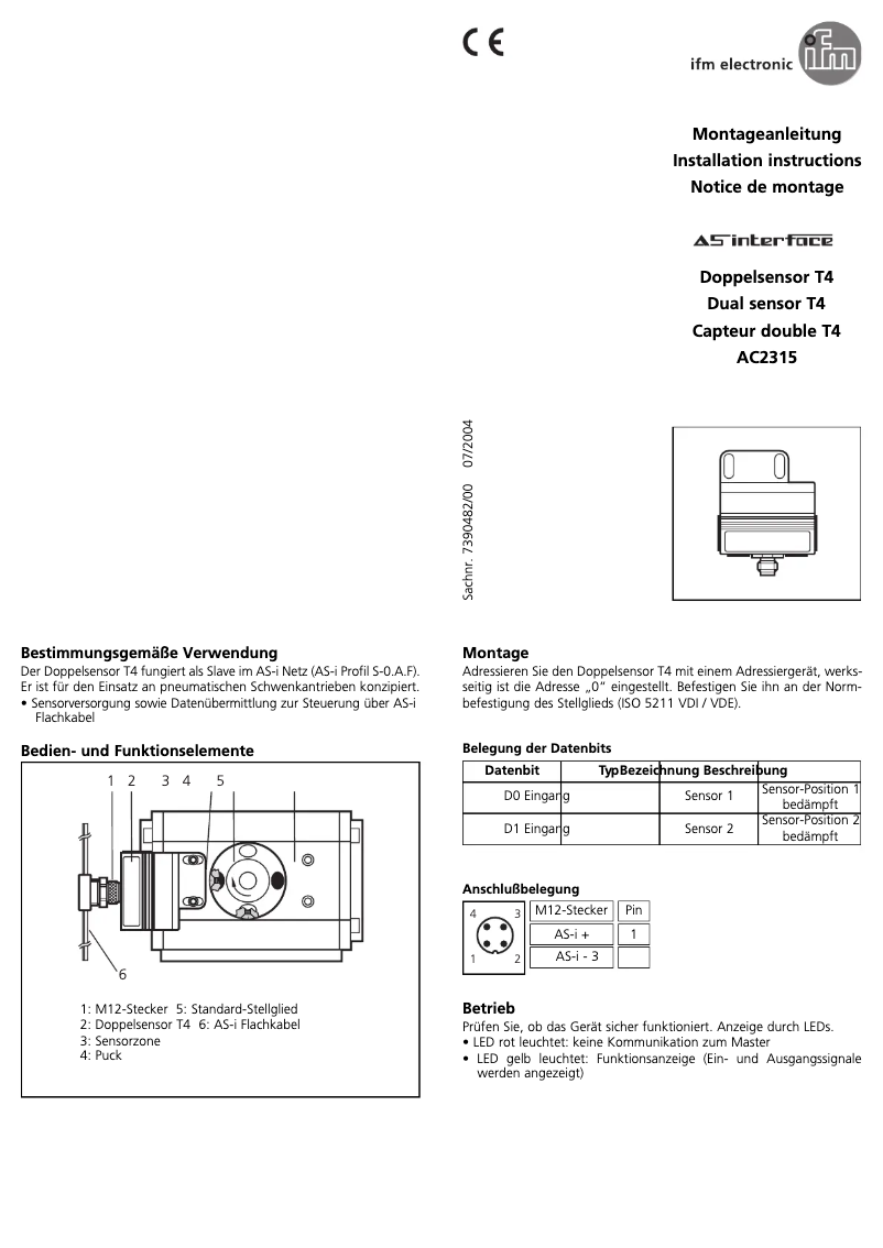 Page 1 de la notice Manuel utilisateur IFM AC2315