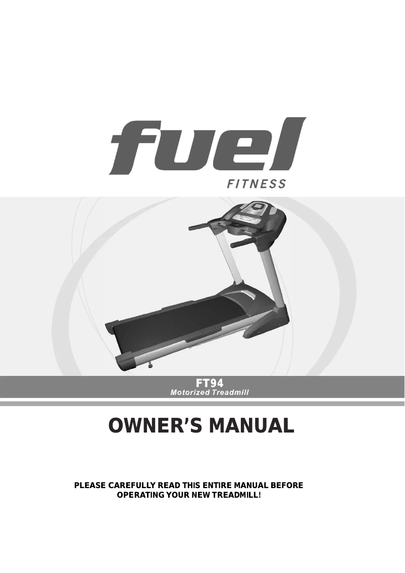 Page 1 de la notice Manuel utilisateur Fuel Fitness FT94