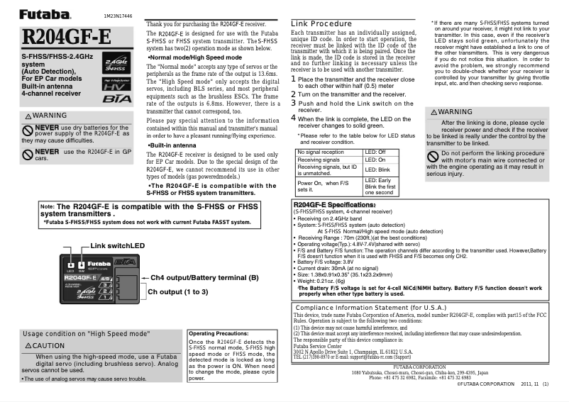 Image de la première page du manuel de l'appareil R204GF-E