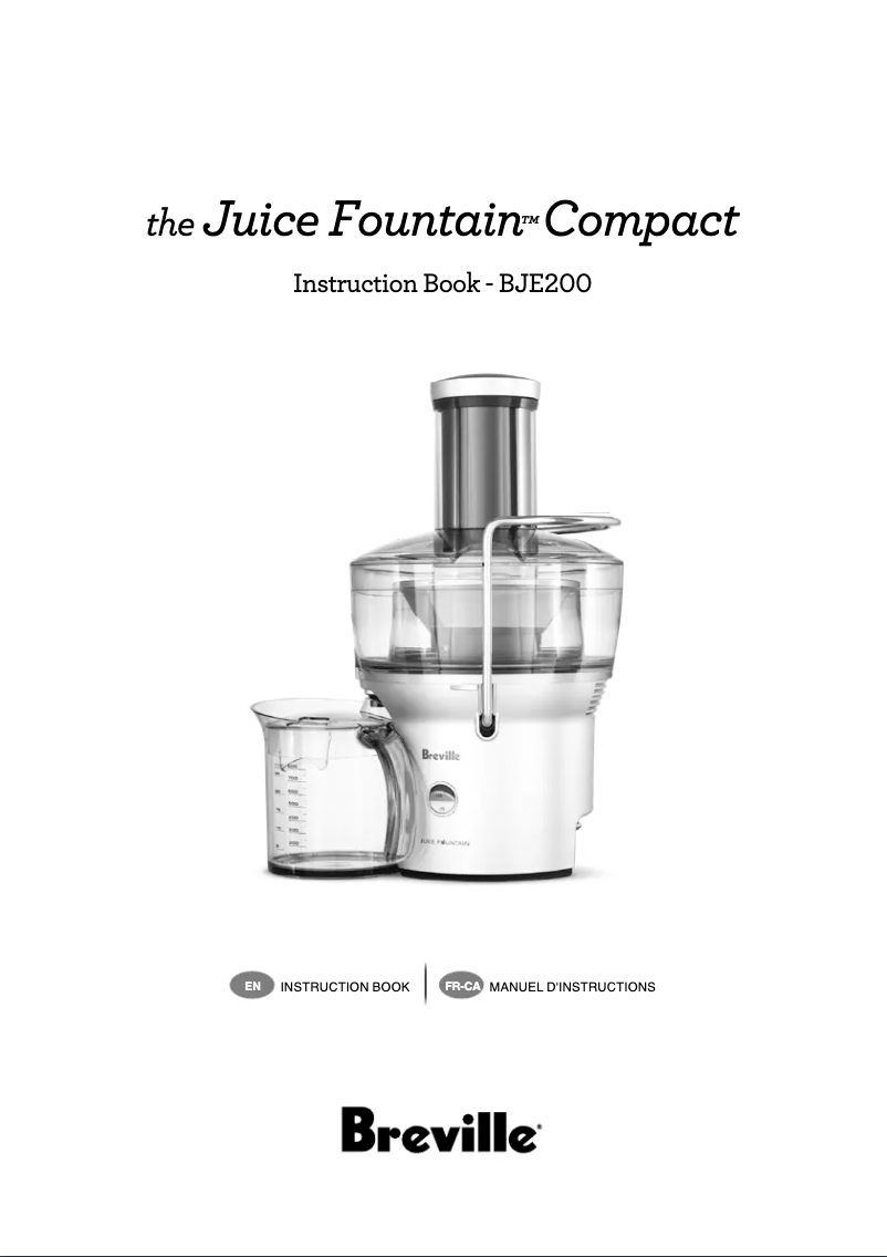 Image de la première page du manuel de l'appareil Juice Fountain BJE200