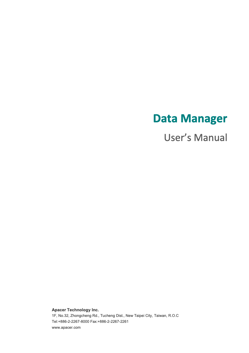 Page n°1 - Manuel utilisateur Apacer AP2TBAC633U-1