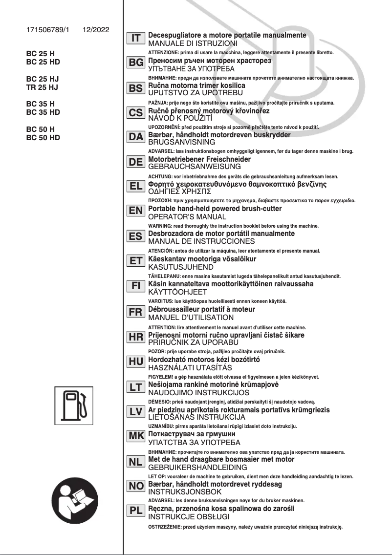 Page 1 de la notice Manuel utilisateur Stiga BC 425 HJ