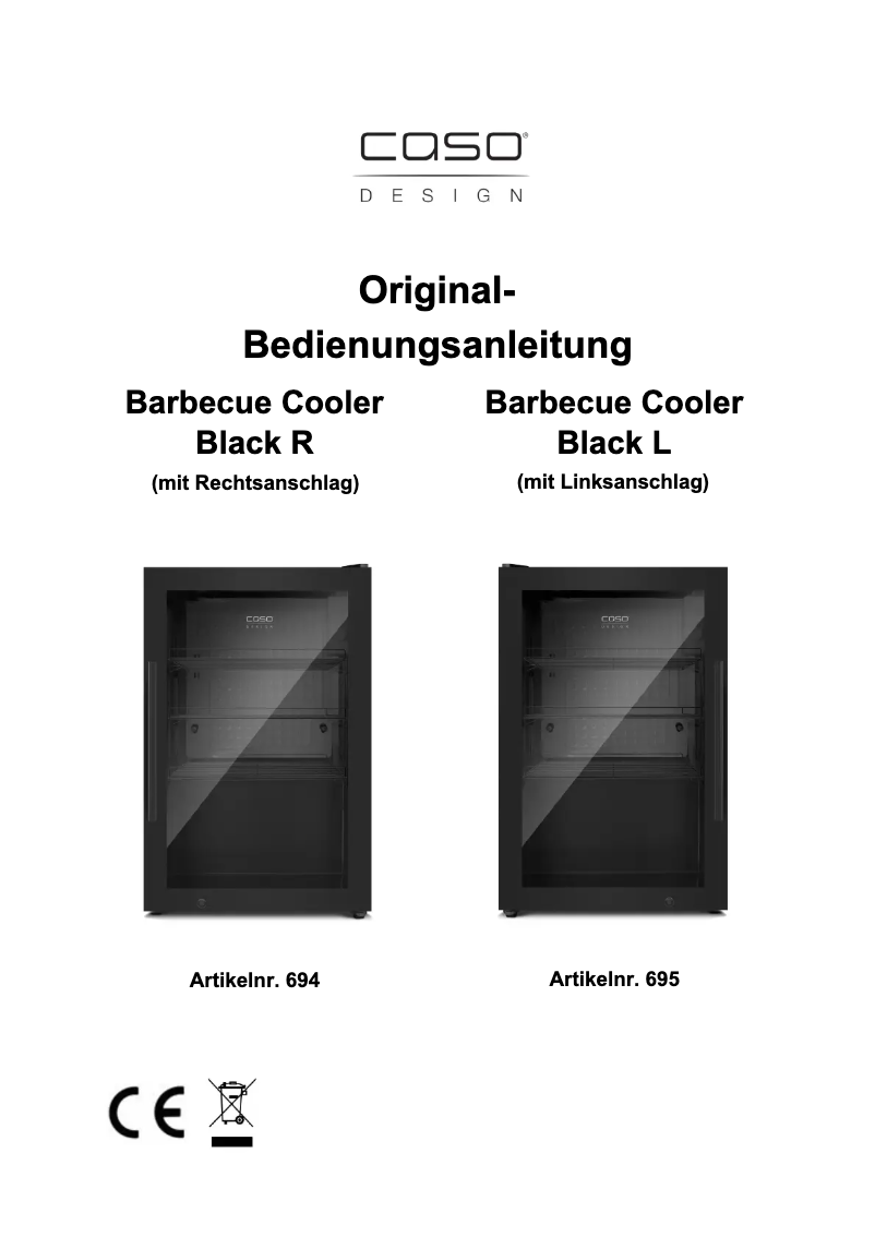 Page 1 de la notice Manuel utilisateur Caso Barbecue Cooler Black R