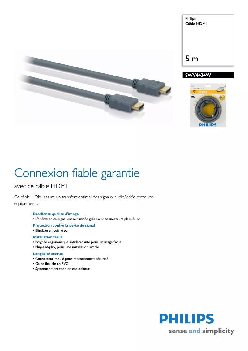 Page n°1 - Fiche technique Philips SWV4434W