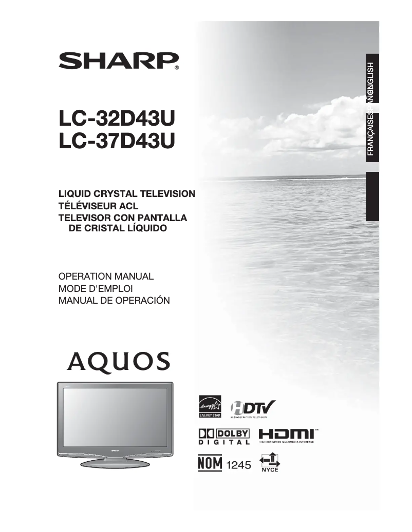 Page n°1 - Manuel utilisateur Sharp LC-32D43U