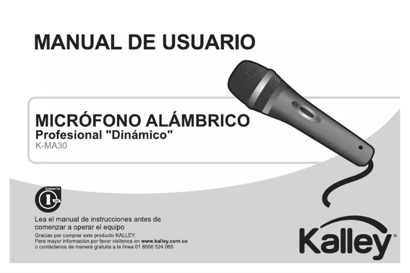 Page n°1 - Manuel utilisateur Kalley K-MA30