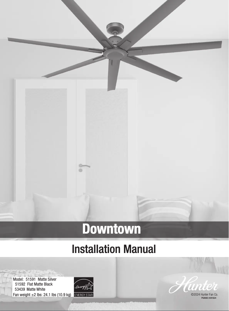 Page 1 de la notice Manuel utilisateur Hunter Downtown