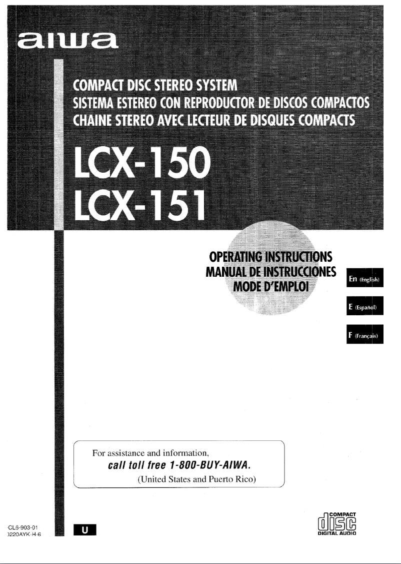 Page n°1 - Manuel utilisateur Aiwa LCX-151