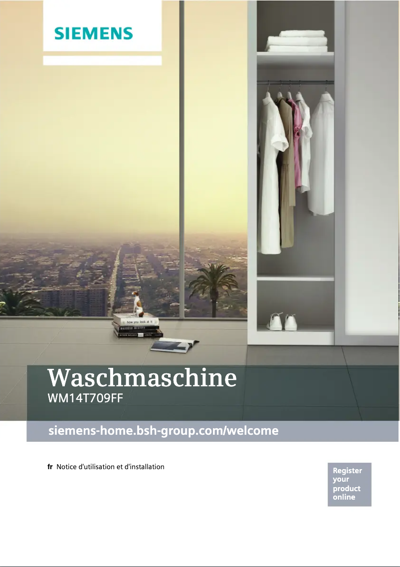 Page n°1 - Guide d'installation Siemens WM14T709FF