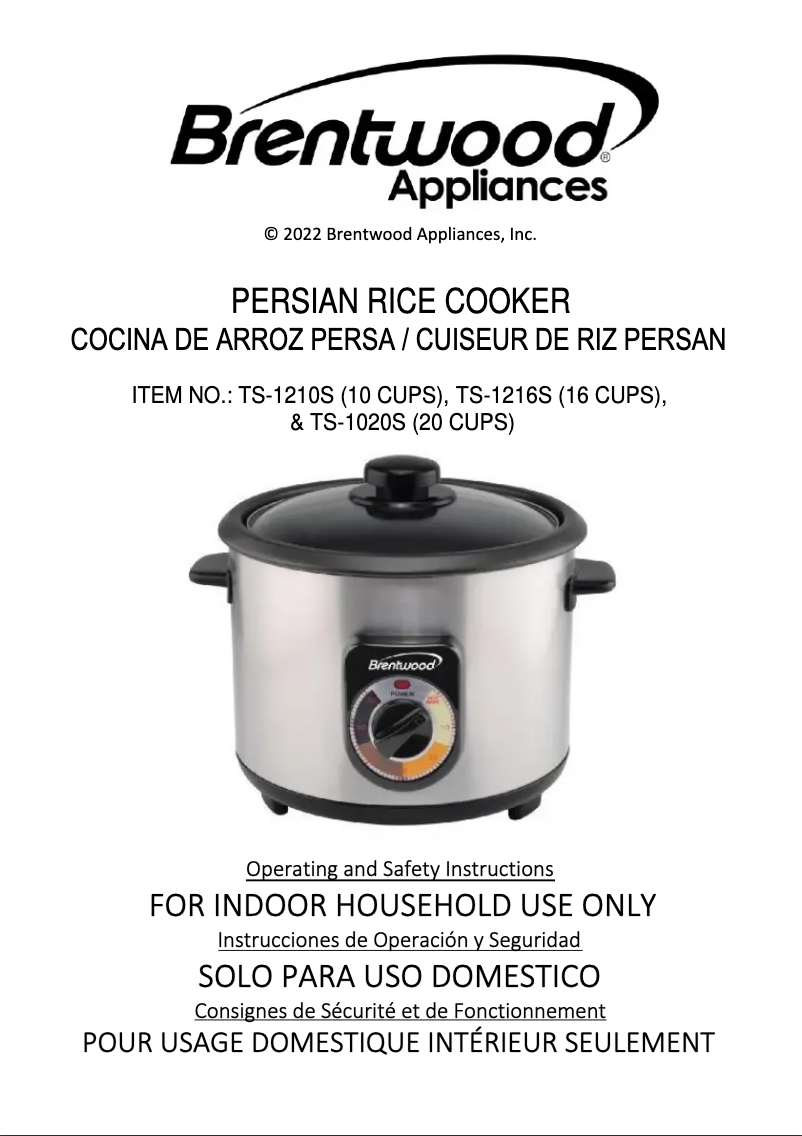 Page n°1 - Manuel utilisateur Brentwood TS-1216S