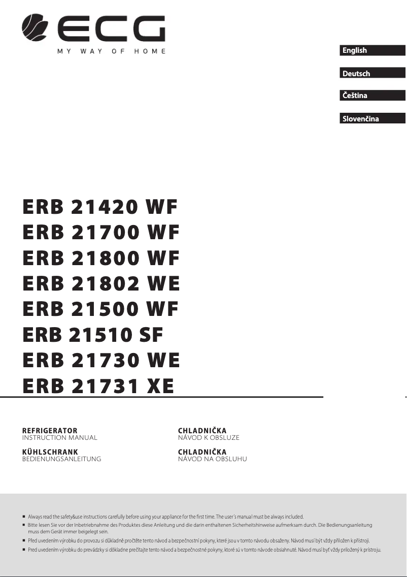 Page 1 de la notice Manuel utilisateur ECG ERB 21732 WE