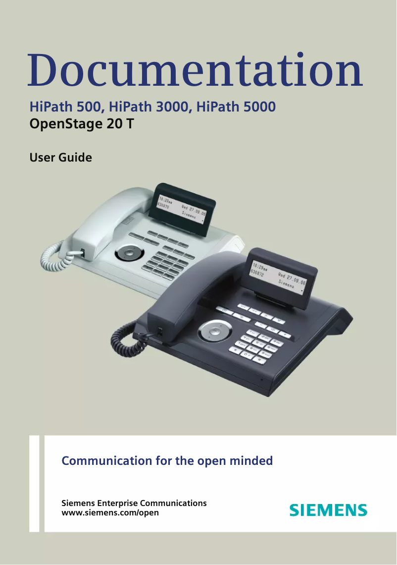 Page n°1 - Manuel utilisateur Unify OpenStage 20 T