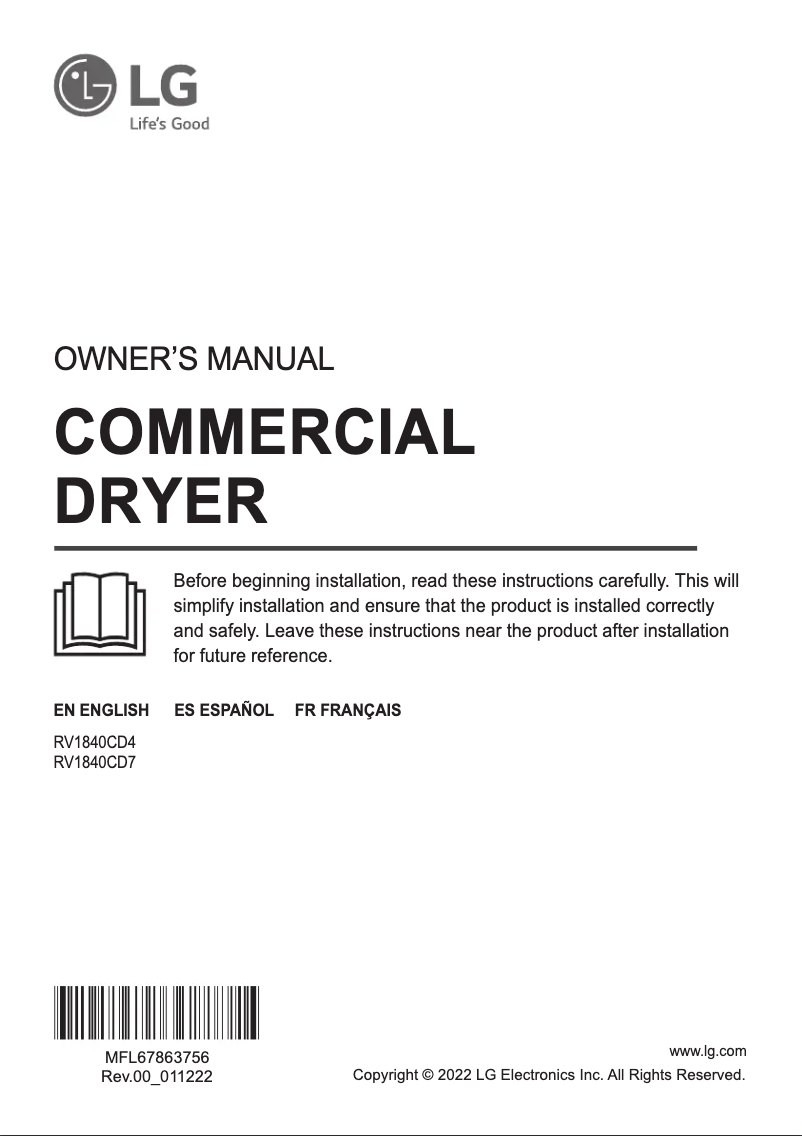 Image de la première page du manuel de l'appareil RV1840CD7