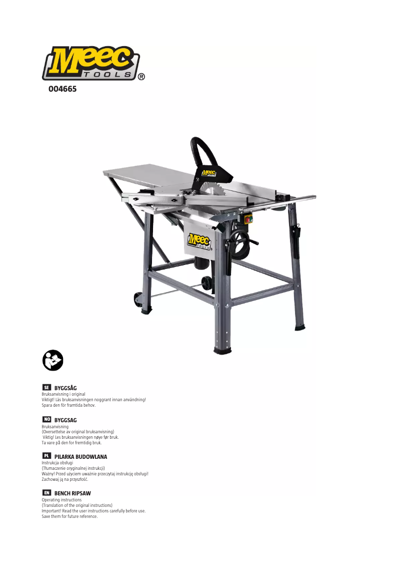 Image de la première page du manuel de l'appareil 004-665