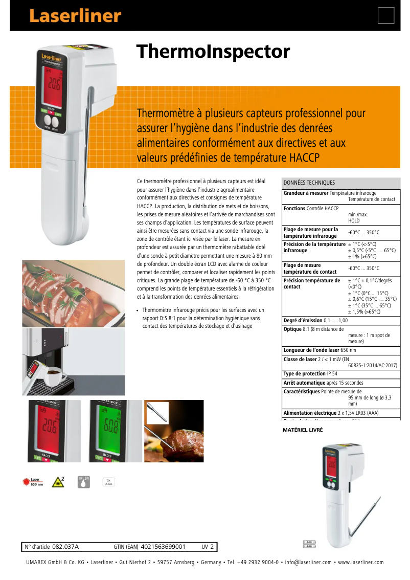 Image de la première page du manuel de l'appareil ThermoInspector