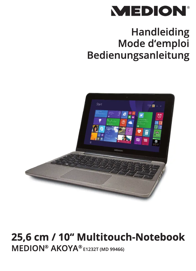 Page 1 de la notice Manuel utilisateur Medion Akoya E1232T MD 99466