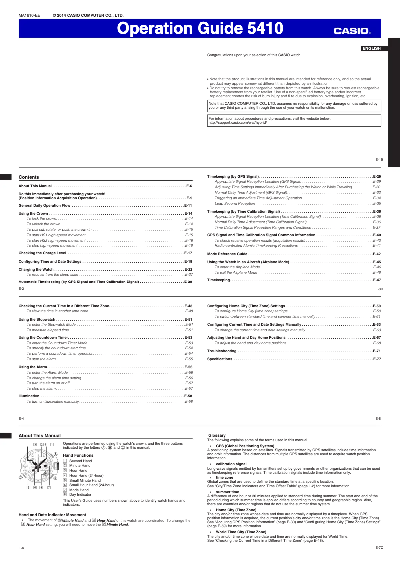 Image de la première page du manuel de l'appareil GPW-1000GB-1A