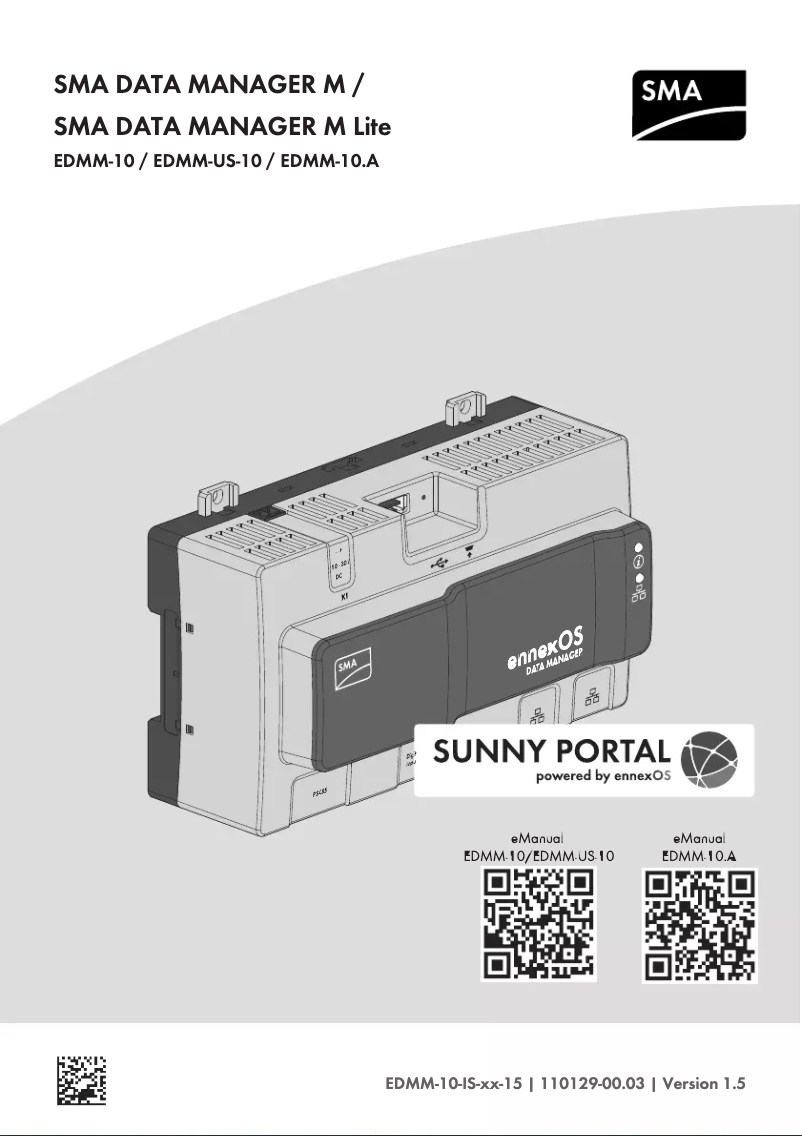 Page 1 de la notice Guide d'installation SMA 1PH EV Charger 7.4