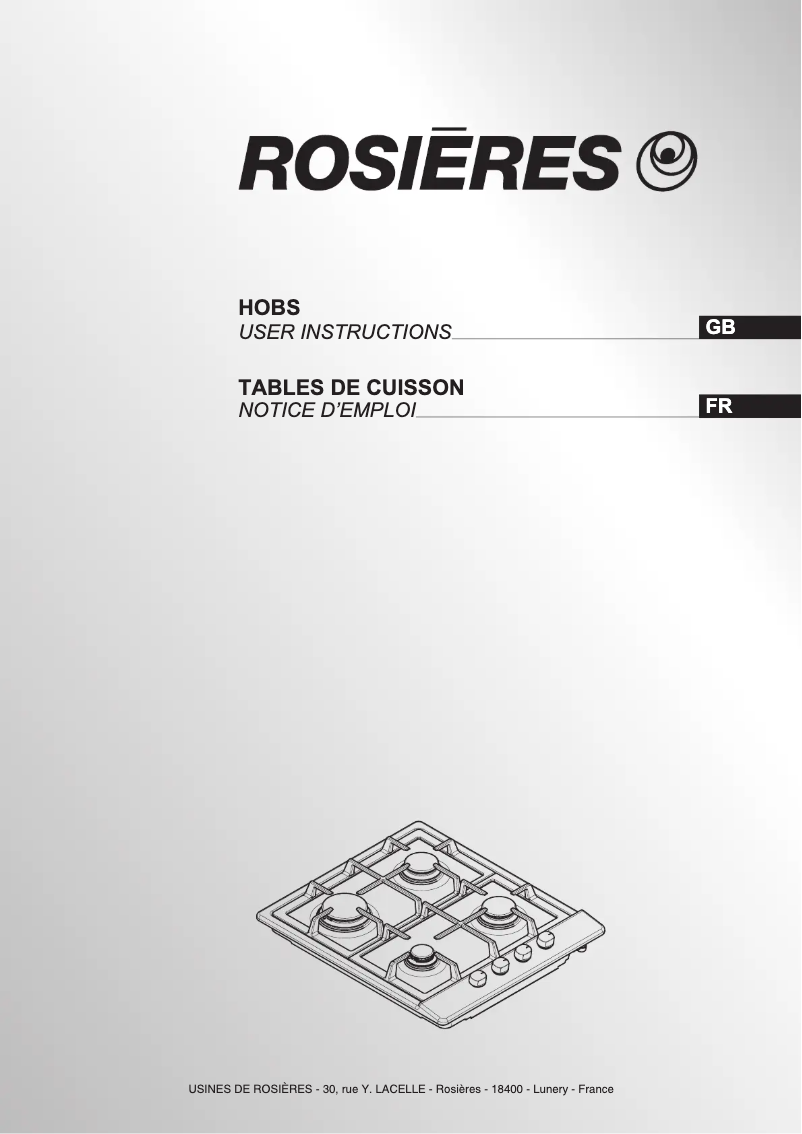 Page n°1 - Manuel utilisateur Rosieres RTT 631 FCFAV