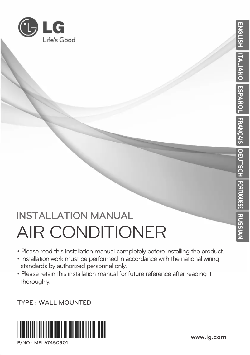 Page 1 of the manual Installation Guide LG ARNU09GSBL2