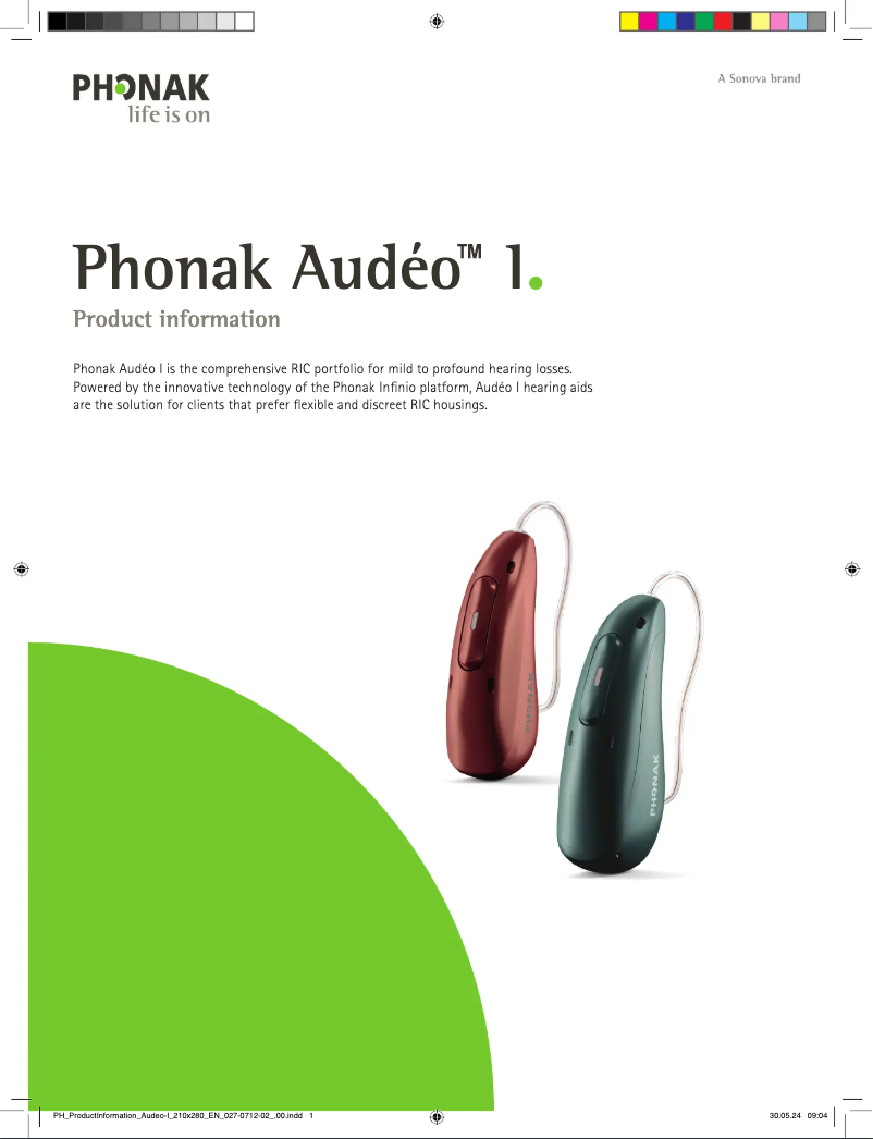Page 1 de la notice Fiche technique Phonak Audéo Infinio