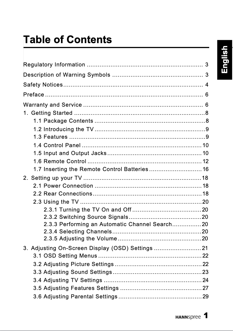 Página 1 del manual Manual de usuario Hanns.G SJ25DMAB